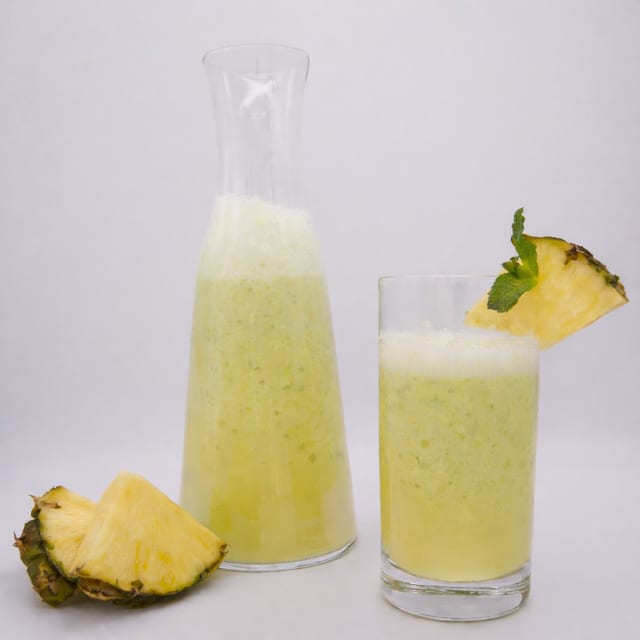 Fresh Pineapple with Mint.